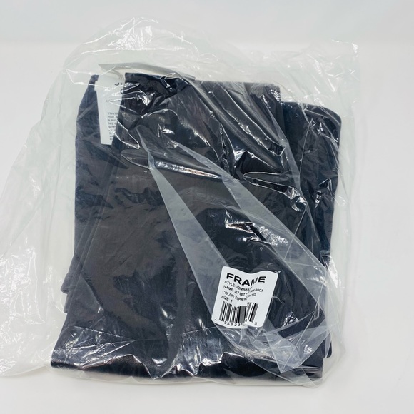 NWT FRAME Jet Set Crop Mini Boot Coated Denim HighRise Black size 25-28 - Picture 5 of 5